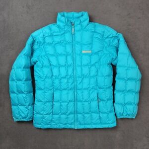 Marmot Down Insulated Jacket Womens Large Turquoise Blue Lightweight Outdoors